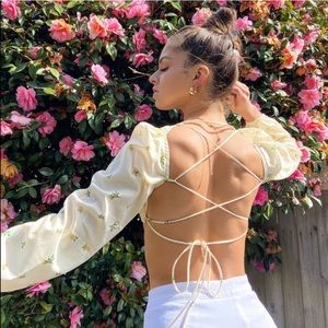 Princess Polly Violetta Crop Top Backless Floral